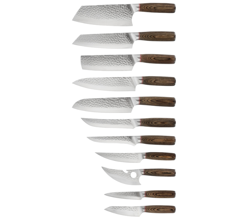 HS4030 Damaststahlklinge + Holzgriff, 11-teiliges Set