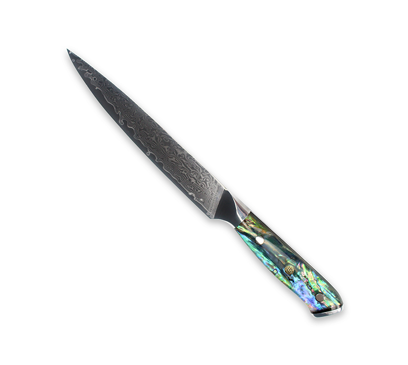 HS1074 Schneidemesser mit Damaststahlklinge und Harzgriff