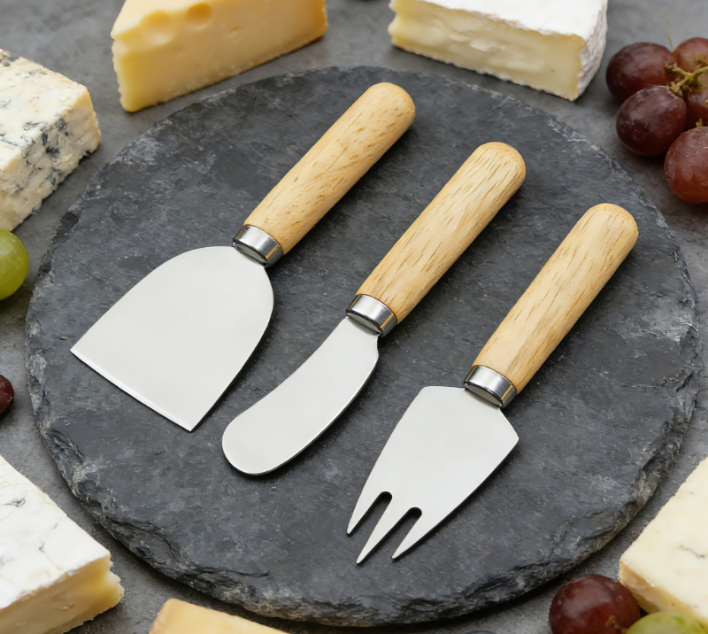 8-teiliges K&auml;semesser-Set aus Eichenholz