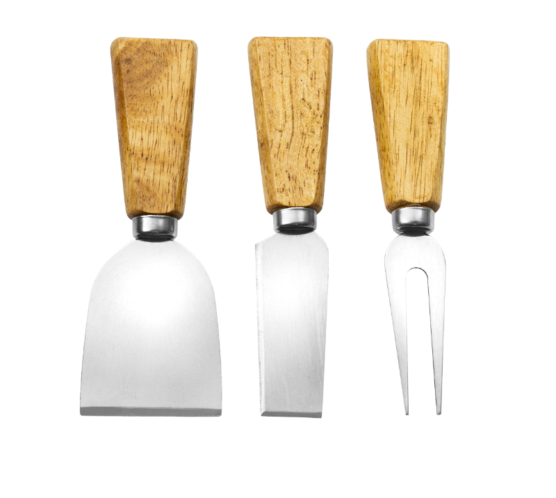 5-teiliges K&auml;semesser-Set aus Eichenholz mit K&auml;sebrett HS4267