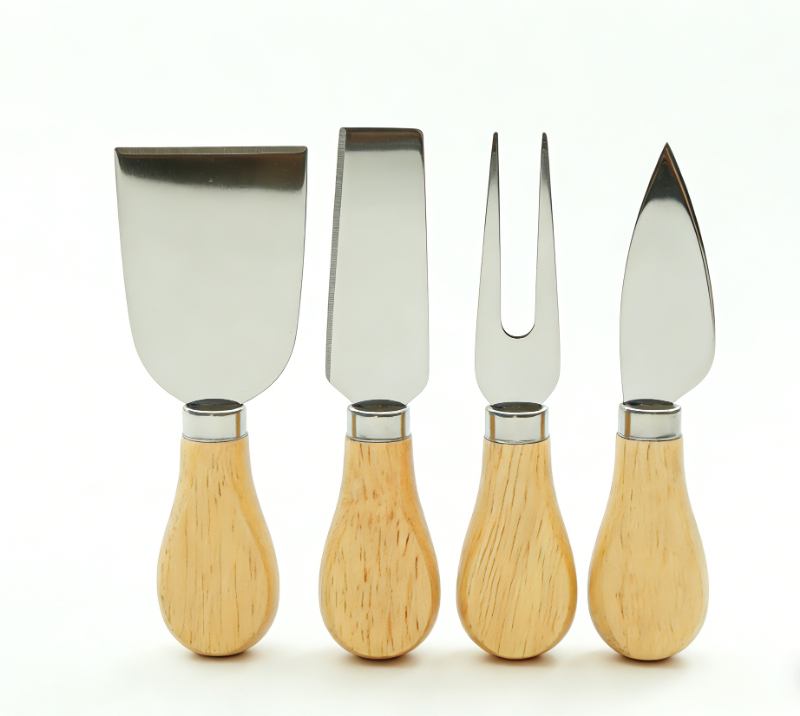 HS4114 5-teiliges K&auml;semesser-Set aus Eichenholz mit K&auml;sebrett