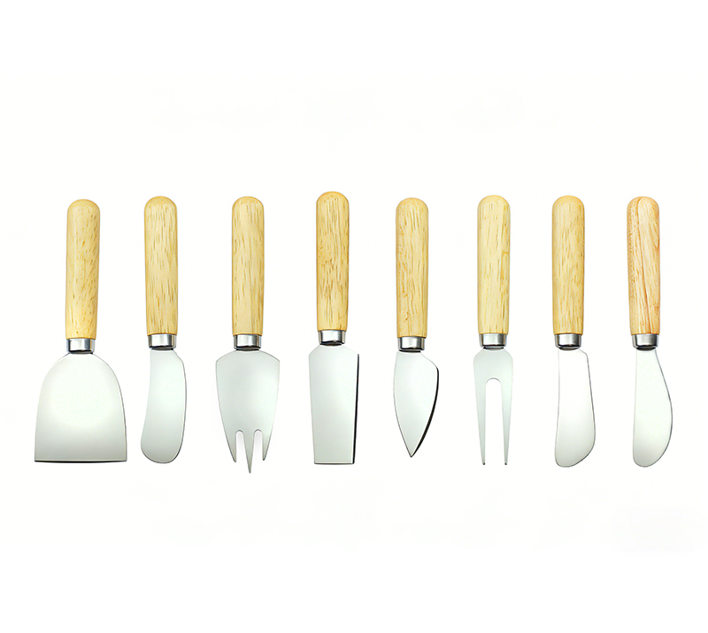 8-teiliges K&auml;semesser-Set aus Eichenholz