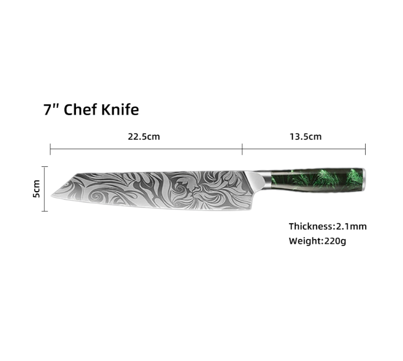 HS1074 Damaststahlklinge + Harzgriff, 10-teiliges Set