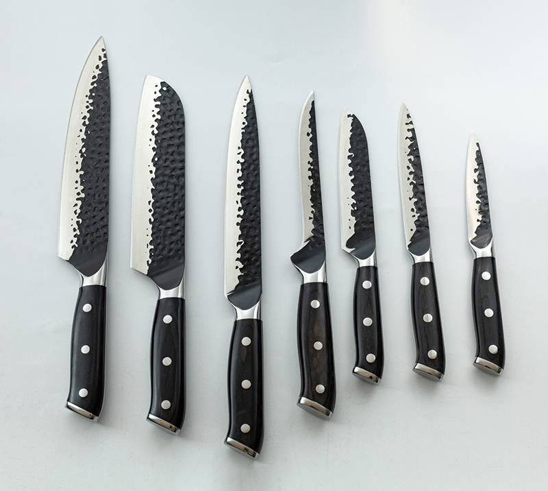HS2003 Geschmiedetes japanisches Messer 7-teiliges Set mit Pakkaholzgriff