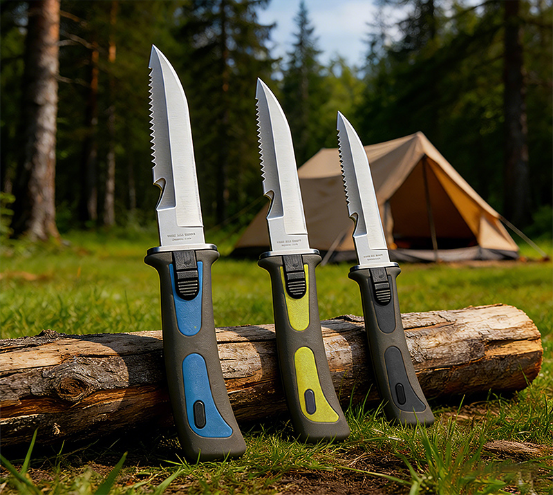 FK6 3-teiliges Angelmesser-Set aus Edelstahl f&uuml;r Outdoor-Camping und K&uuml;che