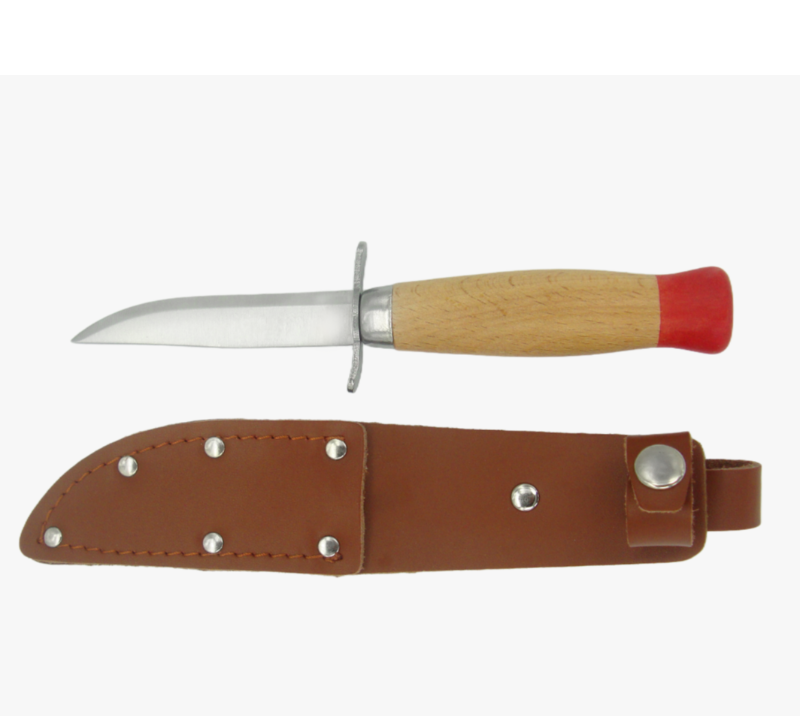 FK86 Outdoor-Messer aus Edelstahl mit Holzgriff und PU-Sicherheitsscheide