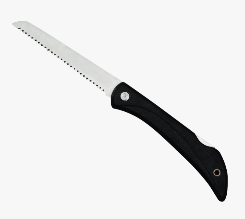 FK121A 3CR13 Edelstahl-S&auml;gemesser mit feststehender Klinge und TPR-Griff