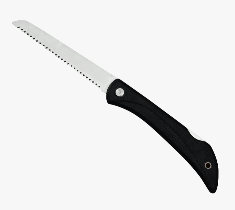 FK121A 3CR13 Edelstahl-S&auml;gemesser mit feststehender Klinge und TPR-Griff