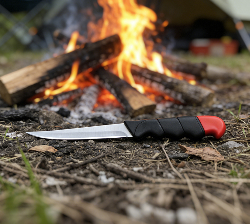 FK28 3CR13 Edelstahlklinge Outdoormesser mit PP-Griff und Sicherheitsscheide