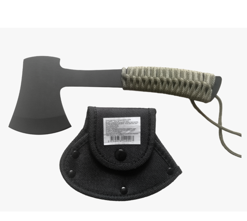 FK275 3CR13 Edelstahl-Campingaxt mit Paracord-umwickeltem Griff und Nylonscheide, tragbares Surviv