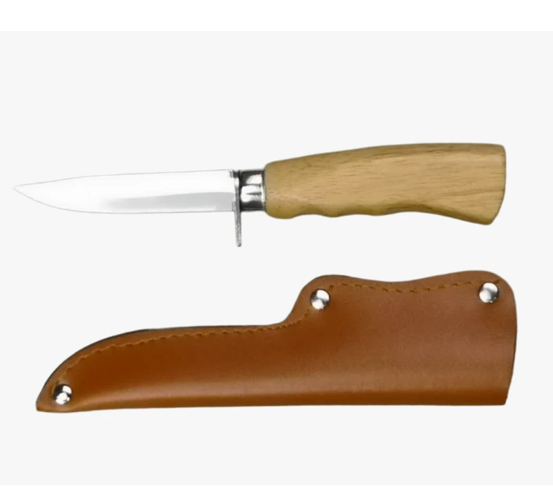FK156A(4') Outdoor-Messer mit feststehender Klinge aus 3Cr13-Edelstahl, Gummiholzgriff und PU-Sicher