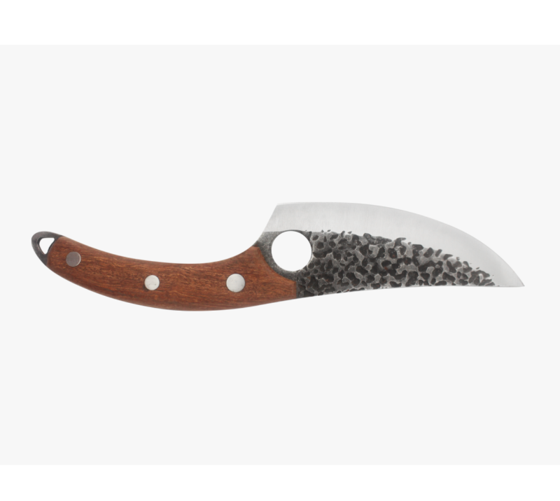 S1010 Karambit-Messer mit Steinwaschklinge, Holzgriff und Fingerring