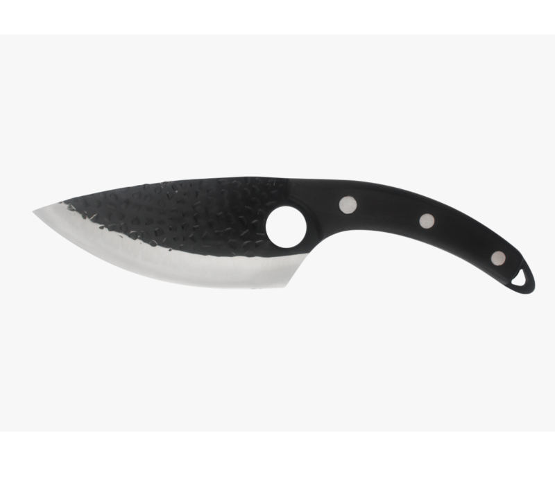 S1008 Karambit-Messer mit Stone-Washed-Klinge, schwarzem Griff und Fingerring