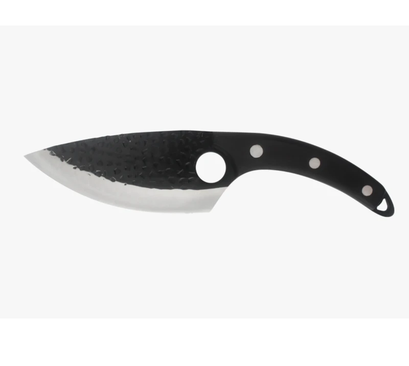 S1008 Karambit-Messer mit Stone-Washed-Klinge, schwarzem Griff und Fingerring