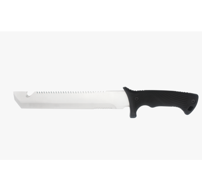 S1020 Multifunktions-Outdoor-Survival-Messer mit feststehender Klinge, gezahnte Schneide mit Flasche