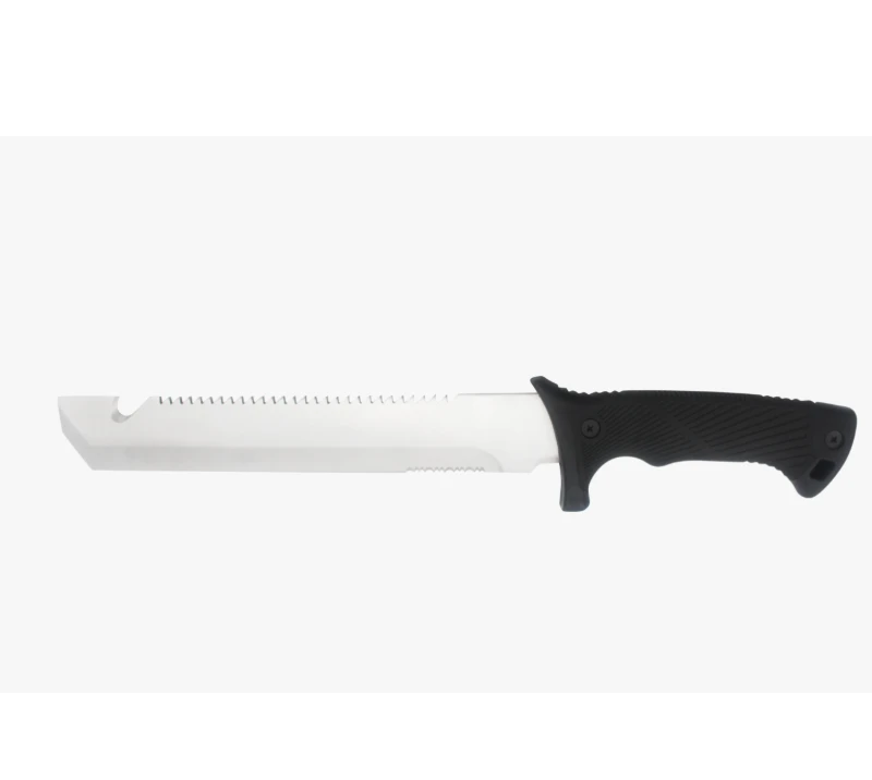 S1020 Multifunktions-Outdoor-Survival-Messer mit feststehender Klinge, gezahnte Schneide mit Flasche