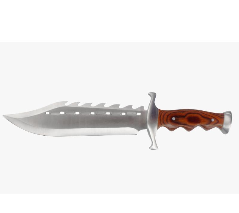 Jagdmesser mit S&auml;geblattklinge aus S1016-Edelstahl und Griff aus Pakkaholz