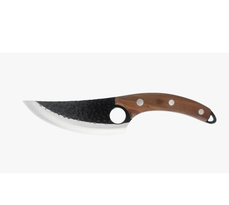 S1025 Kleines Hackbeil mit geh&auml;mmerter Oberfl&auml;che, Kochmesser aus Edelstahl f&uuml;r Camping und Hausmann