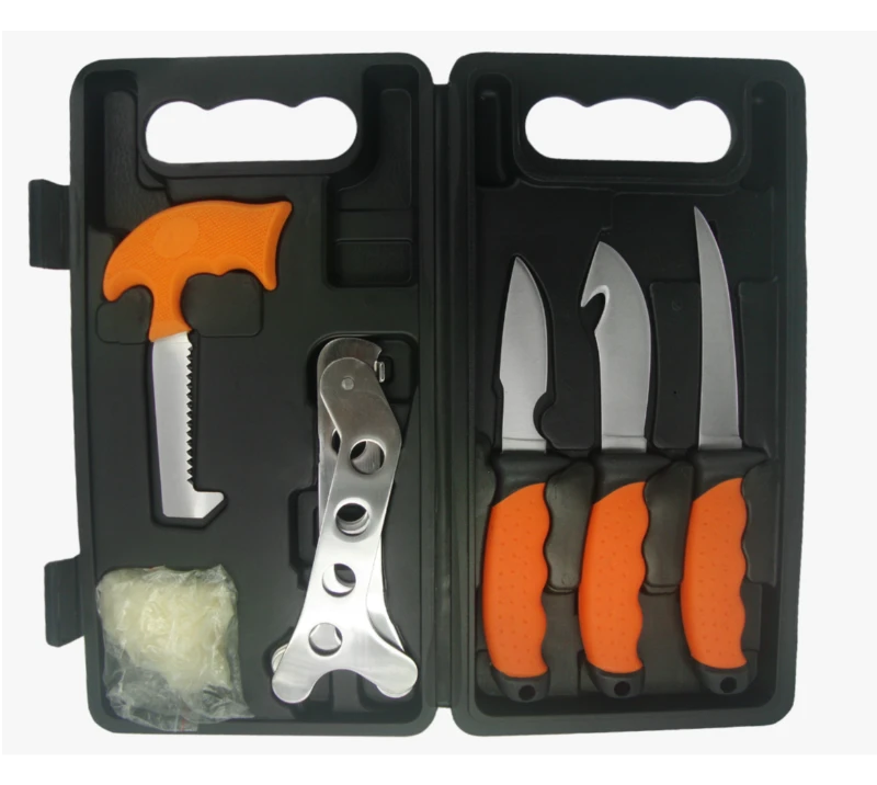 FKS22-07 8-teiliges professionelles Jagd- und Angelwerkzeugset mit Hartschalenkoffer, Messer aus 3CR