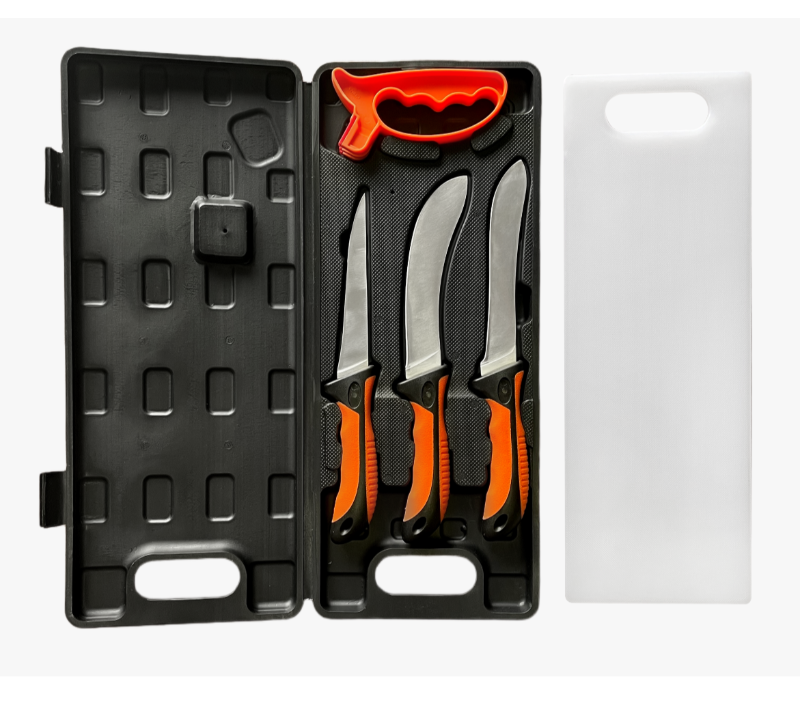 FKS36-06 6-teiliges Outdoor-Messerset mit Hartschalen-Aufbewahrungskoffer und Kunststoff-Schneidebre