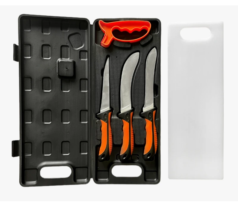 FKS36-06 6-teiliges Outdoor-Messerset mit Hartschalen-Aufbewahrungskoffer und Kunststoff-Schneidebre