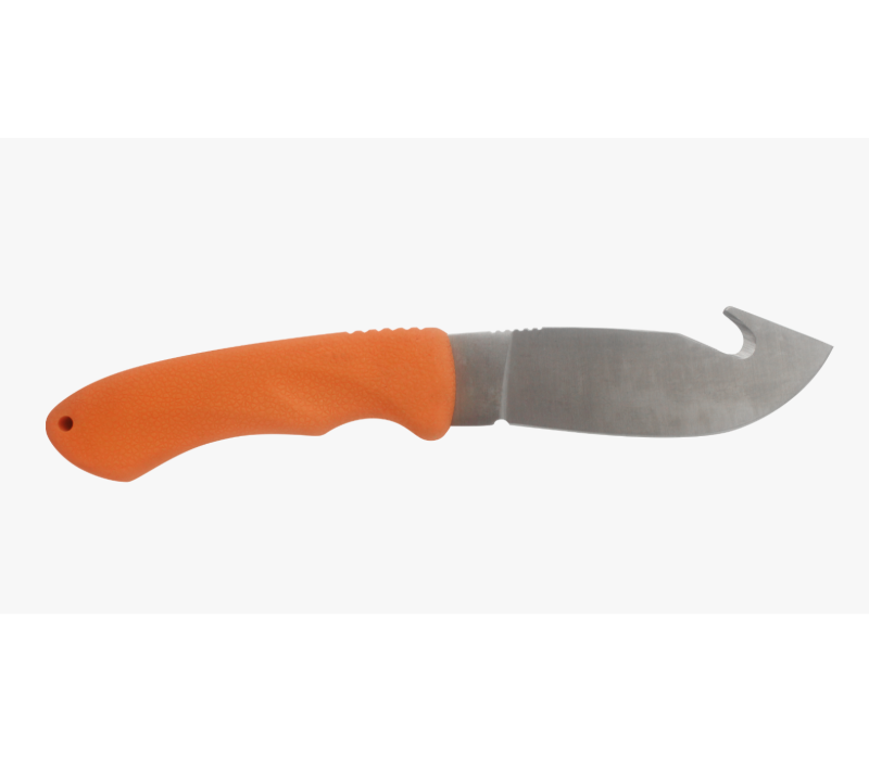 S1022 H&auml;utungsmesser mit orangefarbenem Griff, Jagdmesser mit feststehender Klinge und rutschfestem