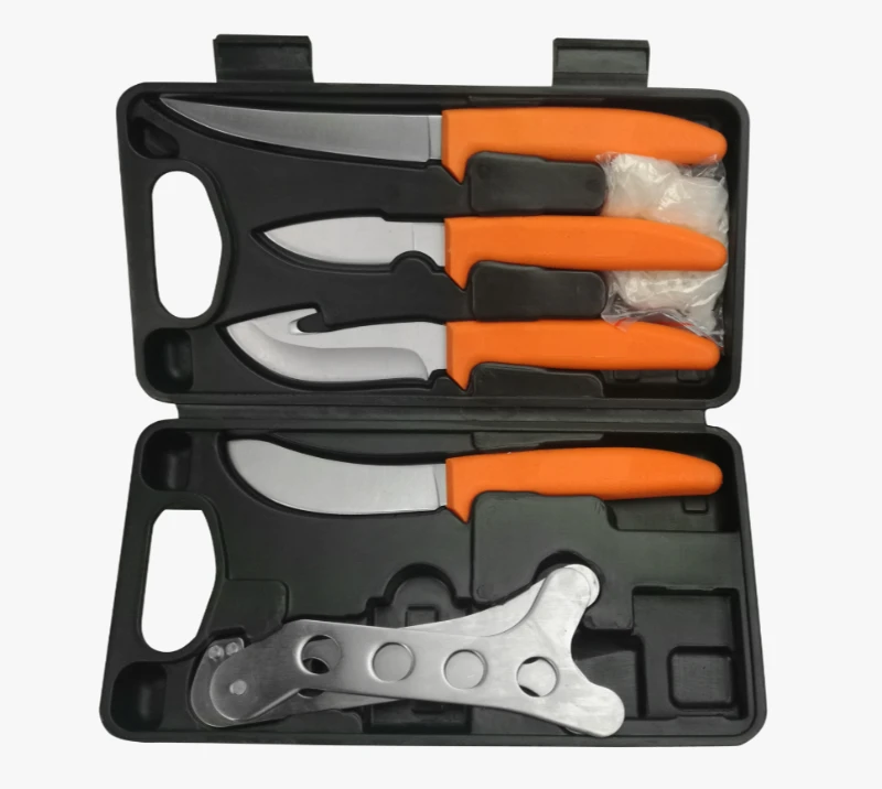 FKS26-08A 8-teiliges Outdoor-Filetiermesserset mit Hartschalenetui, Edelstahlklingen und Kunststoffg