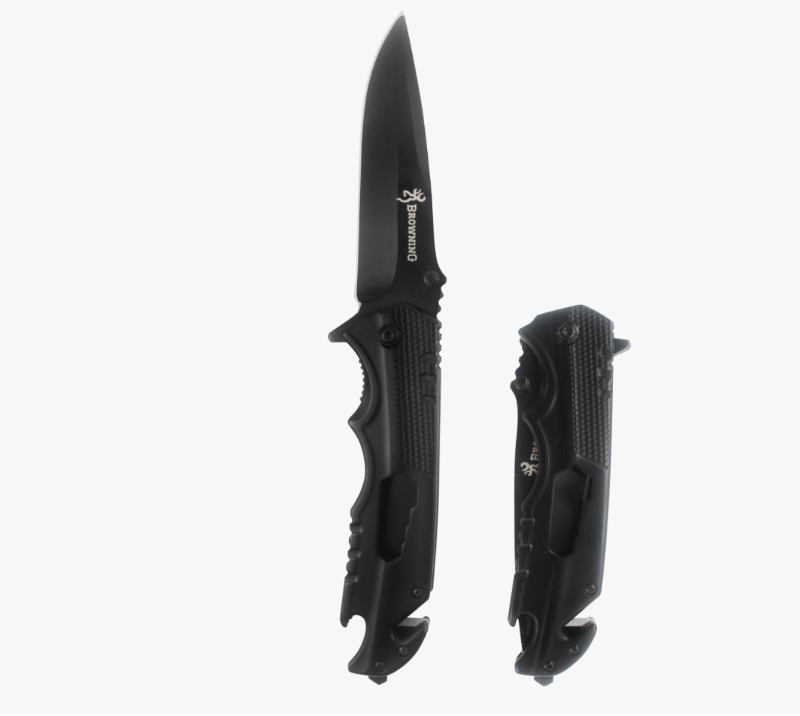 S2028 Taktisches Klappmesser, schwarz beschichtetes EDC-Taschenmesser aus Edelstahl mit Clip