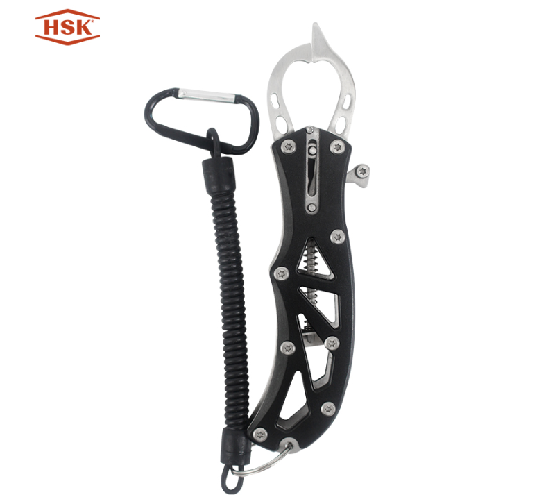 KA81 Hohler Fischgreifer aus Aluminiumlegierung mit Sicherheitsband, Fischlippengriffzange aus Edels