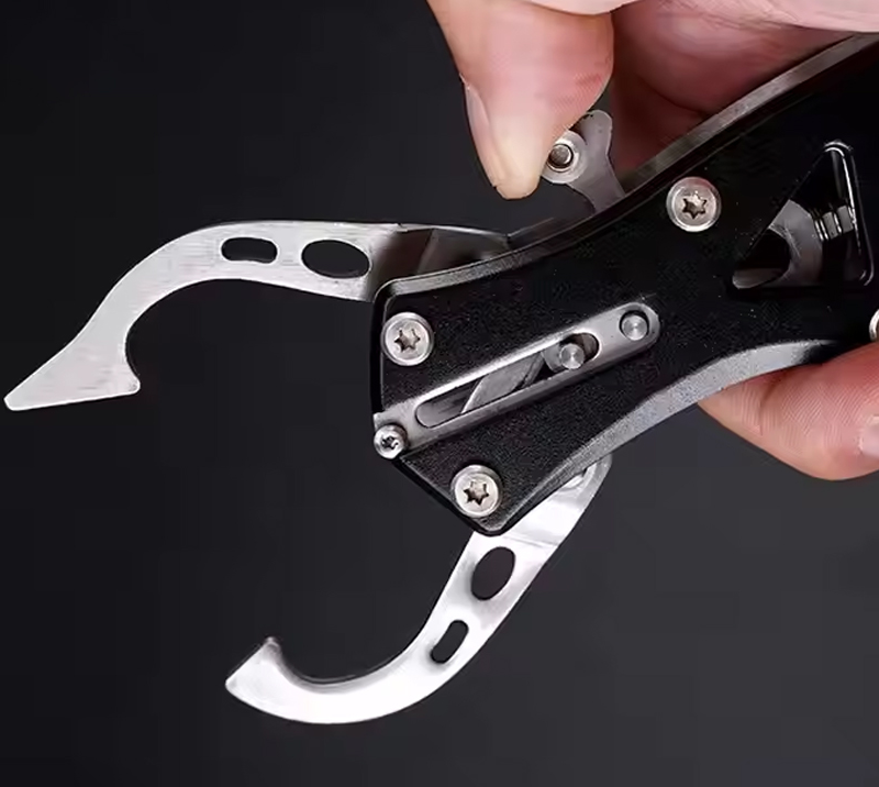 KA81 Hohler Fischgreifer aus Aluminiumlegierung mit Sicherheitsband, Fischlippengriffzange aus Edels