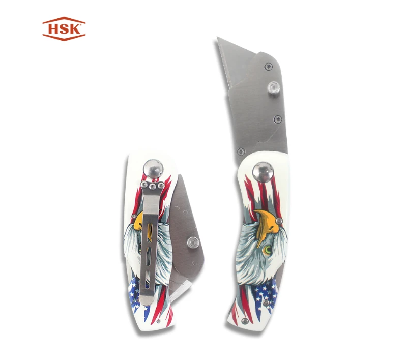 FK104 American Flag Eagle Klapp-Allzweckmesser, robuster EDC-Kastenschneider mit austauschbarer Klin