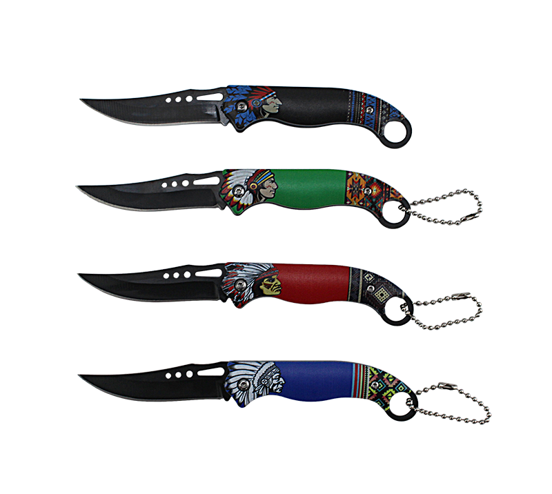 Camping & Hiking Tribal Pocket Knives - Durable Native American Pattern Handles, Lightweight for Out
